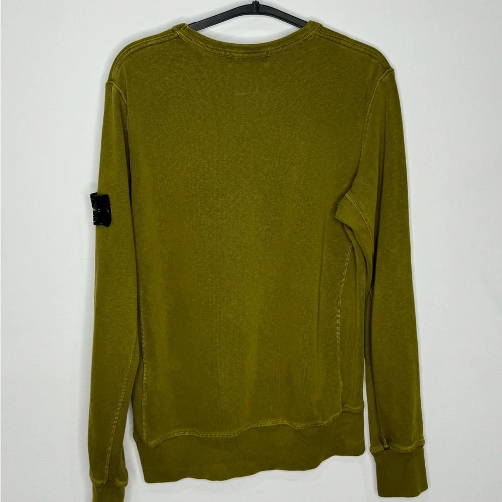 Stone Island Crewneck Sweatshirt Yellow Green Men’s Size Medium - Picture 7 of 7